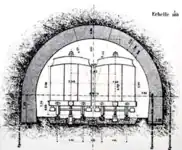 Initial arrangement for a tunnel section