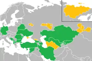 A coloured map of the countries of Europe