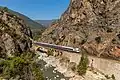 Zonguldak - Karabük service crossing the Filyos river near the Bolkuş village in Karabük Province.