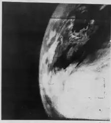 TIROS I wide-angle image taken on April 1, 1960 (one of the first TV images of Earth from space)