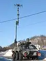 A TPz FUCHS 1 of the Dutch army in electronic warfare configuration.