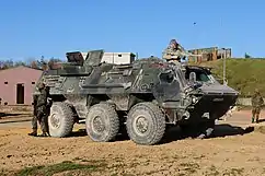 The TPz Fuchs ("Fox") is an APC originally developed by Daimler-Benz but manufactured and further developed by Rheinmetall, and is an example of the armoured tactical vehicles that were part of the RMMV portfolio pre-2019