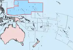 Location of the Trust Territory of the Pacific Islands in the Pacific