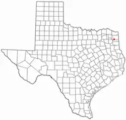 Location of Avinger, Texas