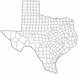 Location of Maud, Texas