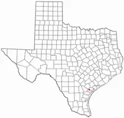 Location of Refugio, Texas