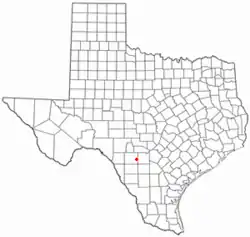 Location of Sabinal, Texas