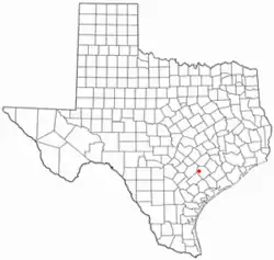 Location of Shiner, Texas