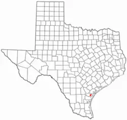 Location of Taft, Texas