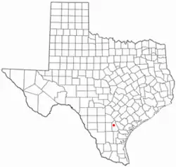 Location of Three Rivers, Texas