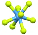 The distorted square antiprismatic [TaF8]3− anion in the Na3TaF8 lattice.