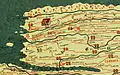 Detail of the Tabula Peutingeriana from 1st-4th century, (Juliobona is at the center)