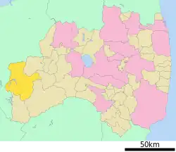 Location of Tadami in Fukushima Prefecture