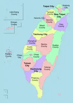 Location of Taiwan