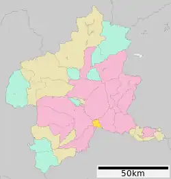 Location of Tamamura in Gunma Prefecture