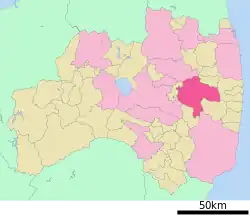 Location of Tamura in Fukushima Prefecture