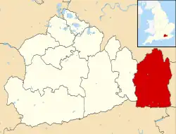 Tandridge shown within Surrey