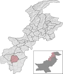 Tak District (red) in Khyber Pakhtunkhwa