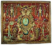 Arabesque tapestry with the monogram of Sigismund Augustus, Brussels, ca1555