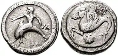 5th century BC Greek coins of Tarentum