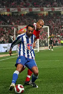 Two players trying for the ball