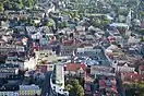 Bird's eye view of the town center