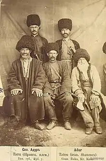 Tat men wearing papakha