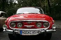 The front light arrangement on the 1969-1975 T 2-603 II; mounted further apart than earlier