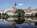 Telč viewed across the ponds