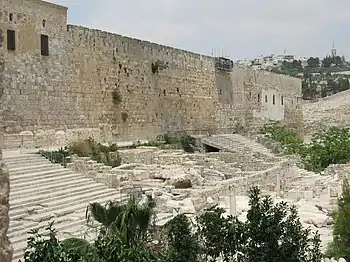 Eastern portion of the southern wall of the Temple Mount