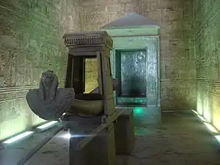 Inside the sanctuary at the centre of the temple.