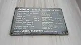 Information plate showing technical specifications of condenser unit