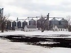 The community of Tenney, viewed from the northeast. None of the buildings in the foreground remain.