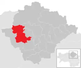 Location within Bruck-Mürzzuschlag district