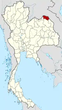 Map of Thailand highlighting Bueng Kan province