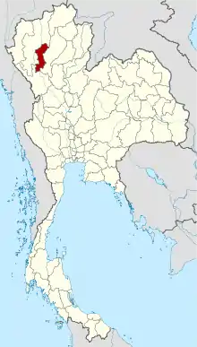 Map of Thailand highlighting Lamphun province