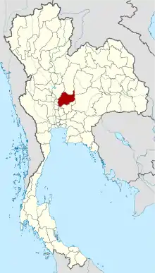 Map of Thailand highlighting Lop Buri province