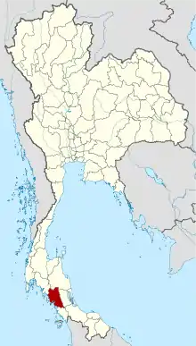 Map of Thailand highlighting Trang province