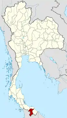 Map of Thailand highlighting Yala province