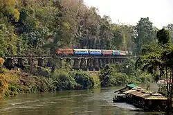 A train running through the "Hell Rail Pass"