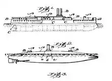 Countershaded ship and submarine in Thayer's 1902 patent application