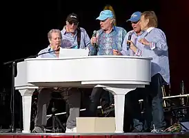 The Beach Boys during their 2012 reunion.From left: Brian Wilson, David Marks, Mike Love, Bruce Johnston and Al Jardine.