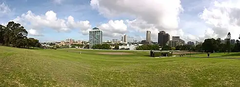 The slope at the eastern end of the Domain.