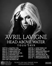 Black and white poster, detailing the artist, title of the tour and tour dates.