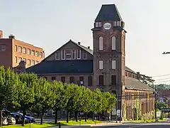 Dunder Mifflin Logo added to the Penn Paper Building in Scranton