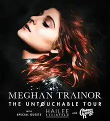 A picture of a woman with red hair and the words "Meghan Trainor" and "The Untøuchable Tour" below it.