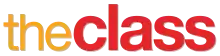 the class, written in lowercase, 'the' colored yellow, 'class' colored red, against a white background