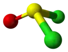 Ball-and-stick model of thionyl chloride