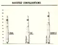 Thor booster configurations with Thorad-Agena at the right.