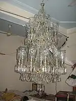 Oddly-sited Victorian chandelier